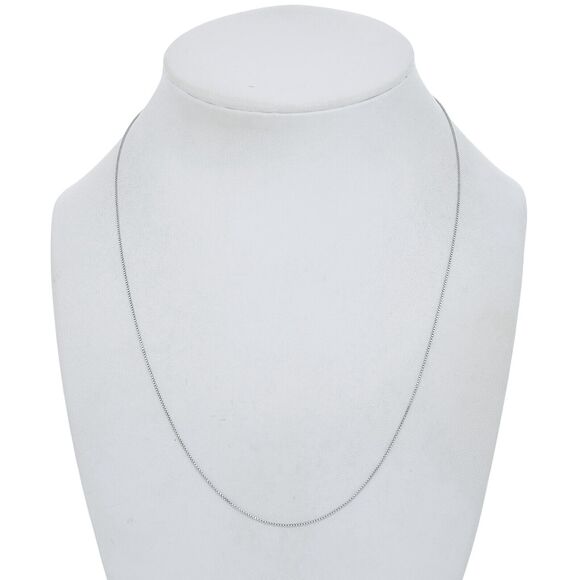 Vintage Italy Sterling Silver 925 0.8mm Box Chain Necklace 18" - Picture 1 of 3